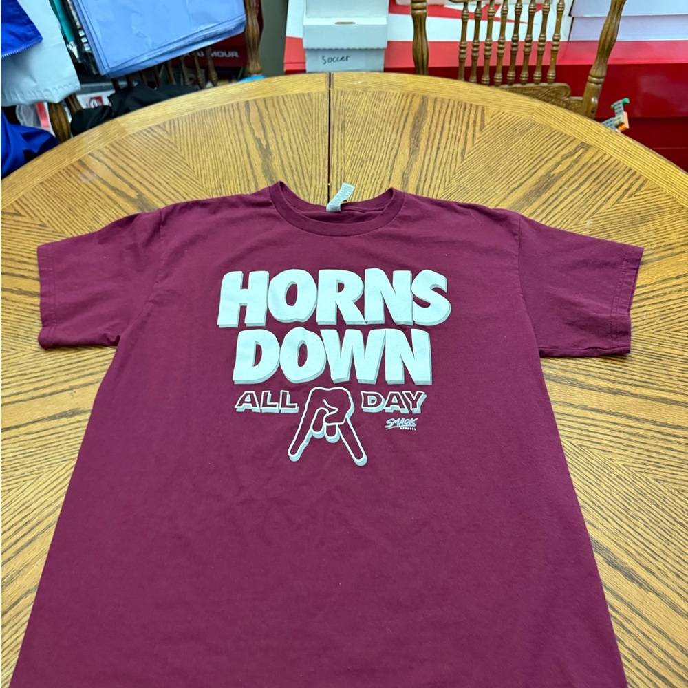 Smack Appreal Texas AM Burgundy 'Horns Down All Day' Tee
